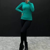 بلوز یقه گرد استین انگشتی